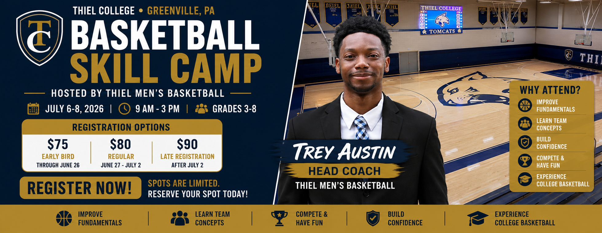 Thiel College Basketball Skills Camp Hosted Thiel College Men's Basketball